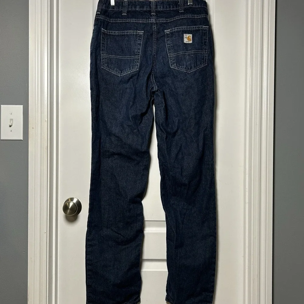 Carhartt Dark Wash Flame‎ Resistant Straight Leg Jeans Workwear Gorpcore Style